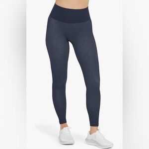 SPANX NWT Large Seamless Track Stripe Leggings Navy Haze - Regular